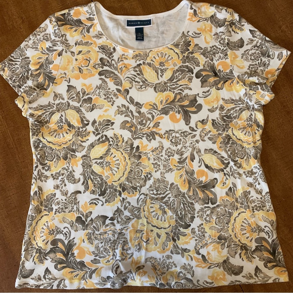 Karen Scott Floral Print Shirt
